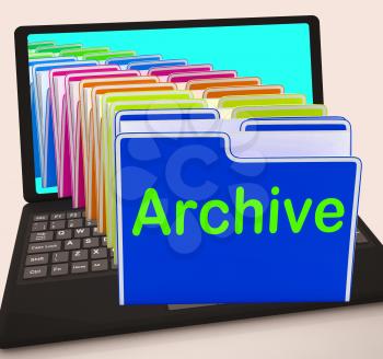 Archive Folders Laptop Showing Documents Data And Backup