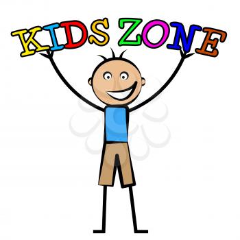 Kids Zone Representing Free Time And Joyful