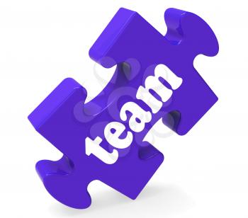 Team Puzzle Showing Together Community And Unity