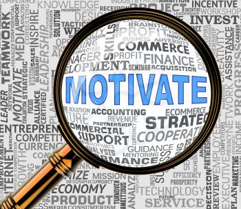 Motivate Magnifier Representing Do It Now And Motivation