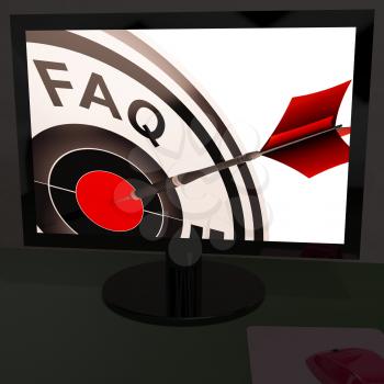 FAQ Aim On Monitor Showing Customer Service And Assistance