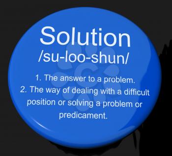 Solution Definition Button Shows Achievement Vision And Success