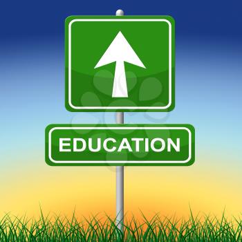 Education Sign Indicating Training Learned And Direction