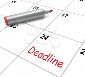 Deadline Calendar Showing Due Date And Cutoff