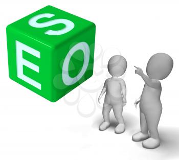 Seo Dice Representing Internet Optimization And Promotion