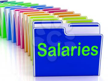 Salaries Folders Showing Paying Employees And Remuneration