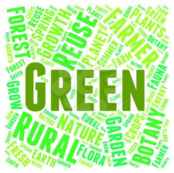 Green Word Representing Eco Friendly And Environmental