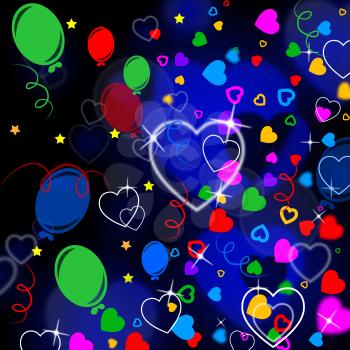 Background Heart Showing Valentine Day And Passion