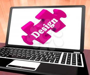 Design On Laptop Showing Creative Designer Artistic Designing