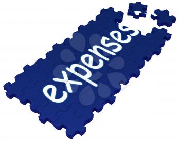 Expenses Puzzle Showing Invoices, Bills And Payment