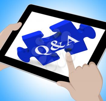 Q&A Tablet Showing Site Questions Answers And Information 