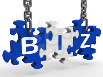 Biz Puzzle Showing Company Or Corporate Business
