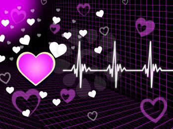 Purple Heart Background Meaning Organ Blood And Grid 
