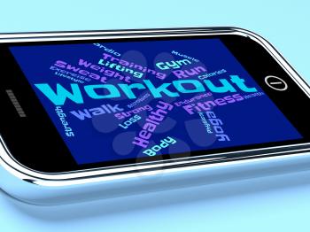 Workout Words Representing Getting Fit And Athletic