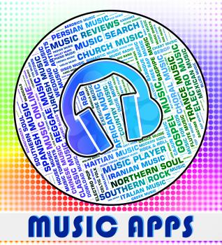 Music Apps Indicating Application Software And Computer