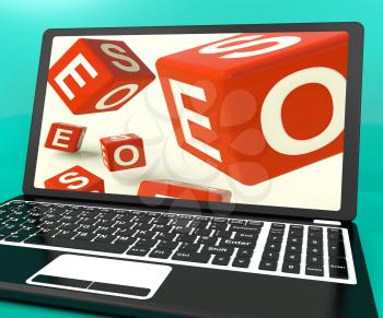 Seo Dice On Laptop Shows Online Web Optimization