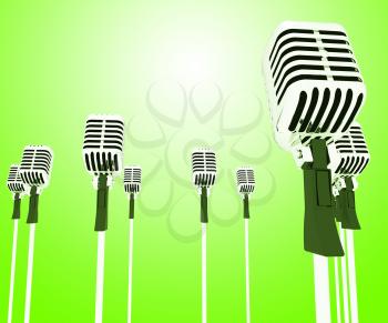 Microphones Mics Showing Musical Group Or Concert