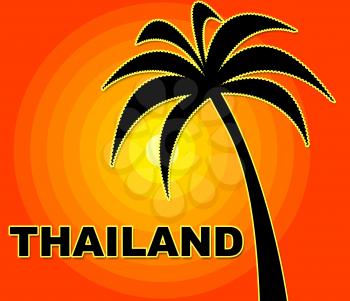Thailand Holiday Representing Go On Leave And Vacational Siam