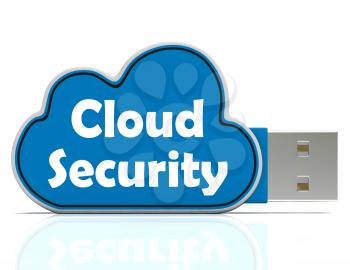 Cloud Security Memory Stick Showing Account And Login
