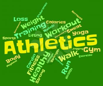 Athletics Word Showing Getting Fit And Words 