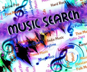 Music Search Representing Gathering Data And Researcher