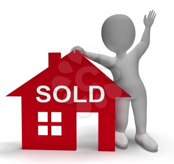 Sold House Meaning Successful Offer On Real Estate