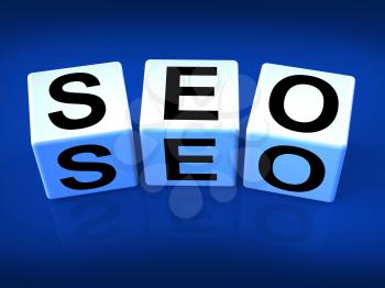 SEO Blocks Representing Search Engine Optimization Online