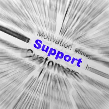 Support Sphere Definition Displaying Customer Support Help Or Assistance