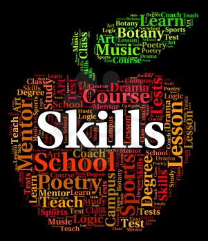Skills Word Representing Skilful Skilled And Abilities