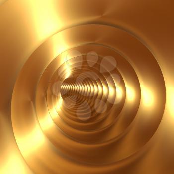 Golden Vortex Abstract Background With Twirling Twisting Spiral