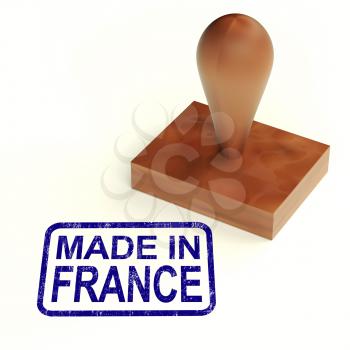 Made In France Rubber Stamp Showing French Products