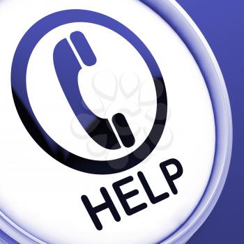 Help Button Showing Call For Advice Or Assistance