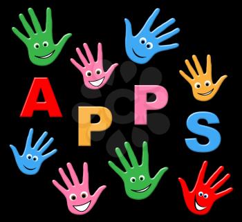 Kids Apps Representing Application Software And Youngsters