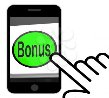 Bonus Button Displaying Extra Gift Or Gratuity Online