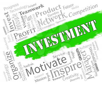 Investment Words Showing Portfolios Investors And Opportunity