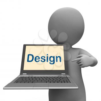 Design On Laptop Showing Creative Artistic Artwork