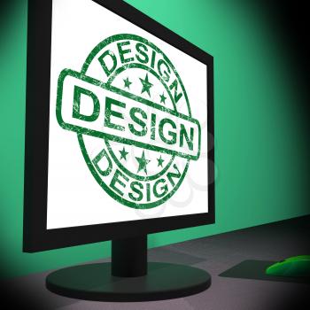 Design On Monitor Showing Creativity Artistic Designing