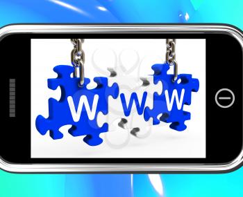 WWW On Smartphone Shows Online Search And Website Browser