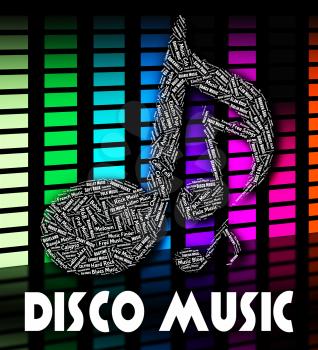 Disco Music Showing Sound Track And Tunes