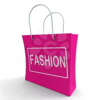 Fashion Shopping Bag Showing Fashionable Trendy And Stylish