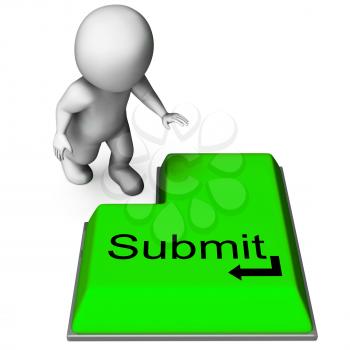 Submit Key Showing Submitting Or Applying On Internet