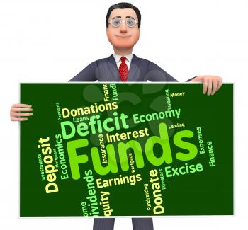 Funds Word Indicating Stock Market And Finance 