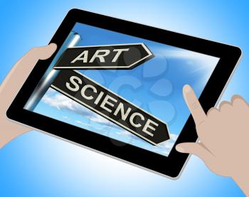 Art Science Tablet Showing Creating Or Formulas