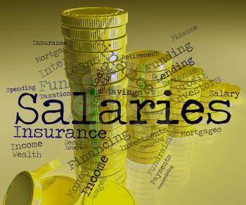 Salaries Word Showing Remunerate Stipend And Salary