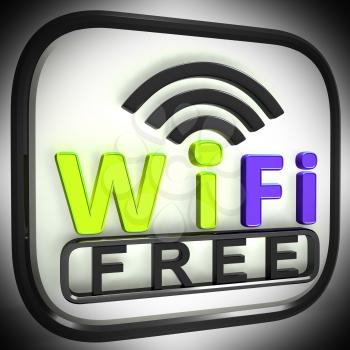 Wifi Free Internet Symbol Showing Access Coverage Connection