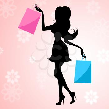 Woman Shopping Representing Commercial Activity And Retail