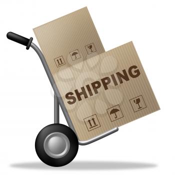 Shipping Package Showing Post Parcel And Deliver