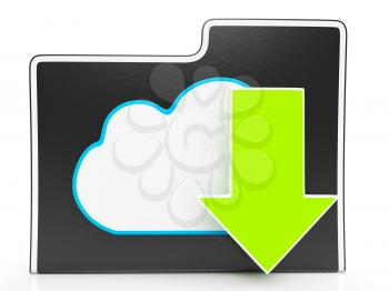 Download Arrow And Cloud File Showing Downloading By Ftp