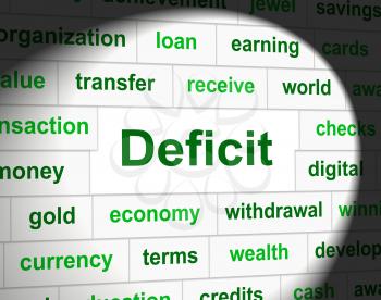 Debts Deficit Representing Financial Obligation And Finance