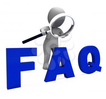 Faq 3d Character Showing Assistance Inquiries Or Frequently Asked Questions